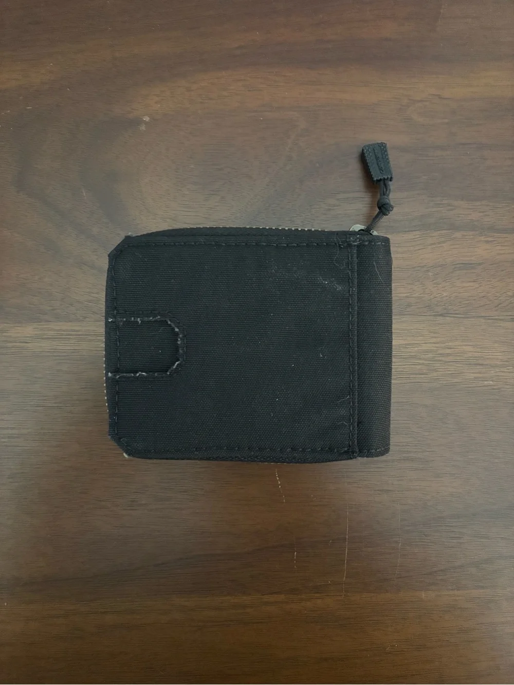 Carhartt Black Canvas Zip Wallet with Yellow Logo Patch